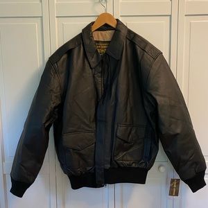 Men's Large Tall Leather Air Force Style Jacket
